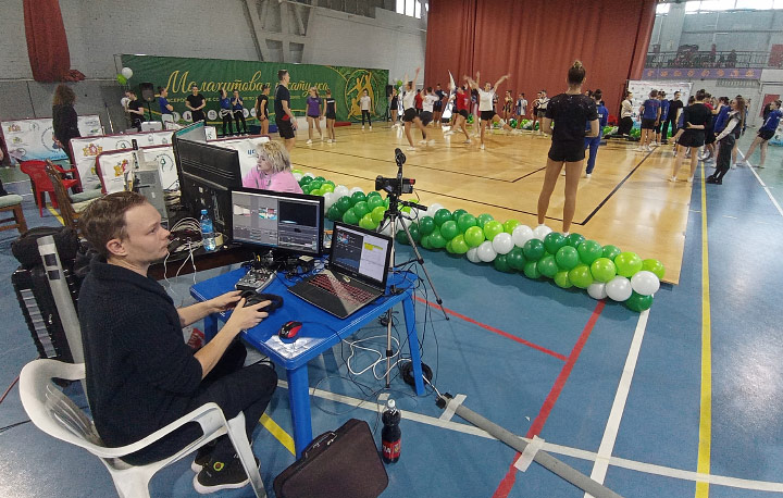 видеосъемка спортивной аэробики, гимнастики